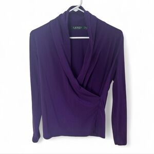 Y2K Ralph Lauren Vibrant Purple Wrap Blouse